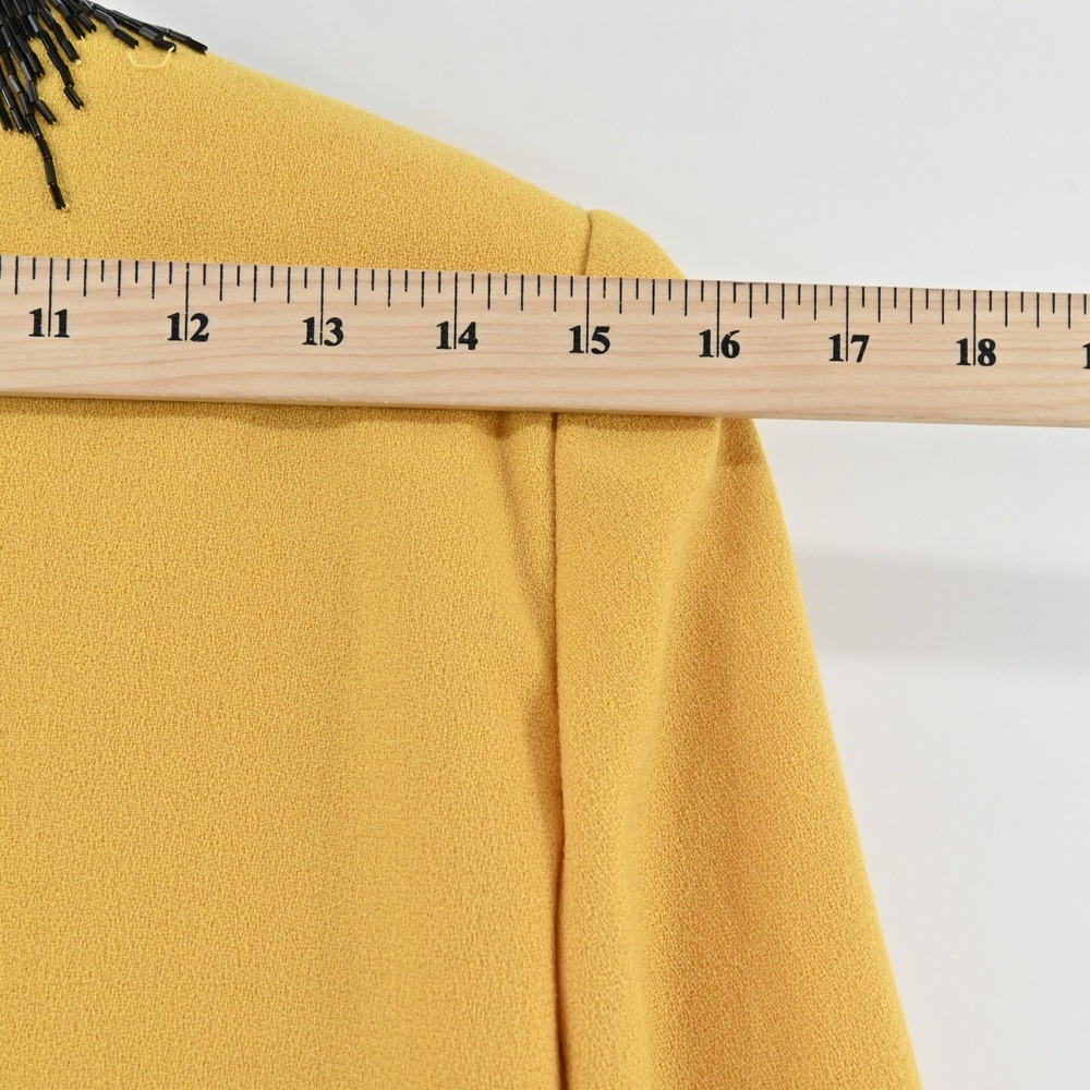 Vtg Nolan Miller Wool‎ Beaded Jacket Tank Set Size 8 Yellow Retro Glam Hong Kong - Picture 6 of 16